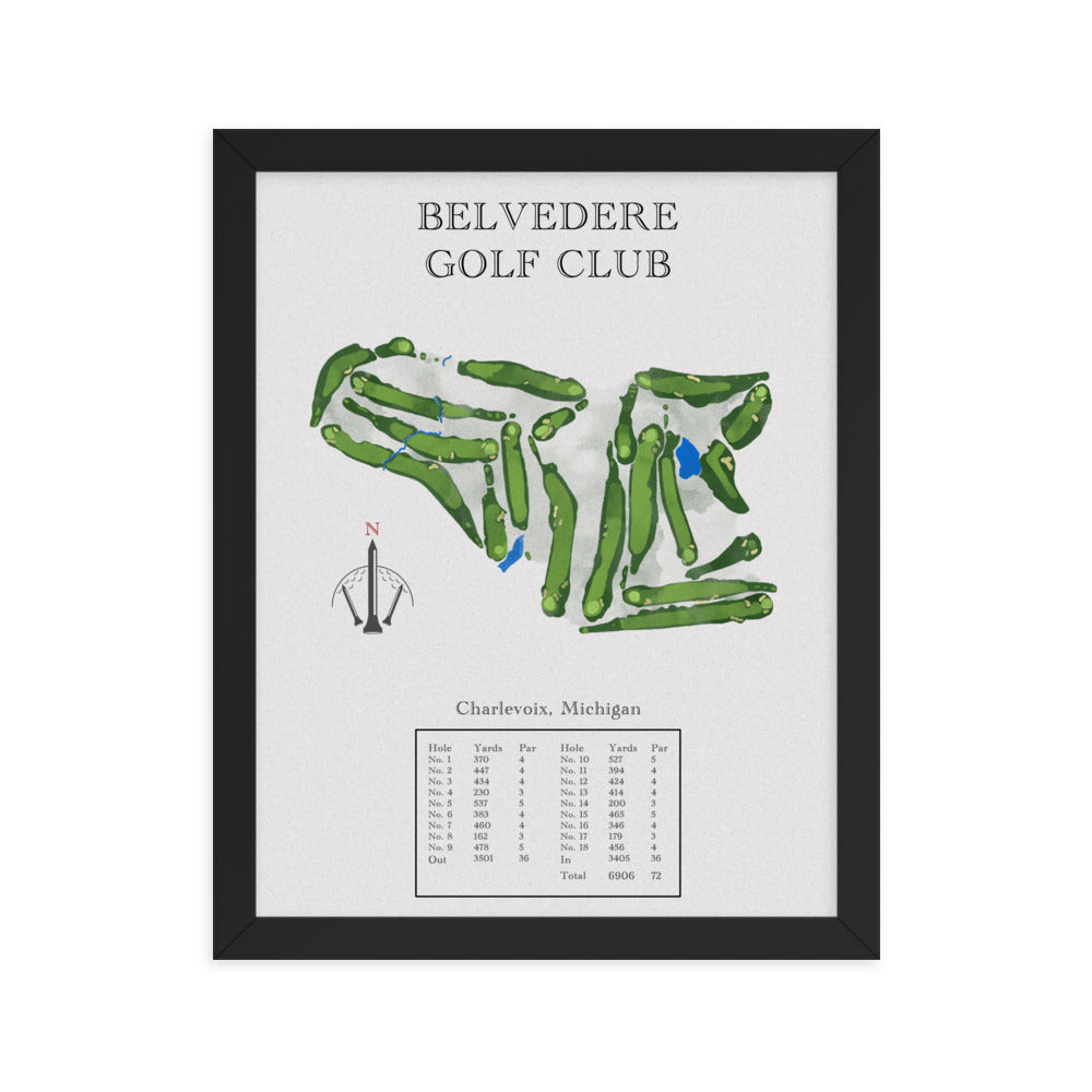 Belvedere Golf Club, Michigan - Golf Course Print - PARZ ONLY GOLF PRINTS
