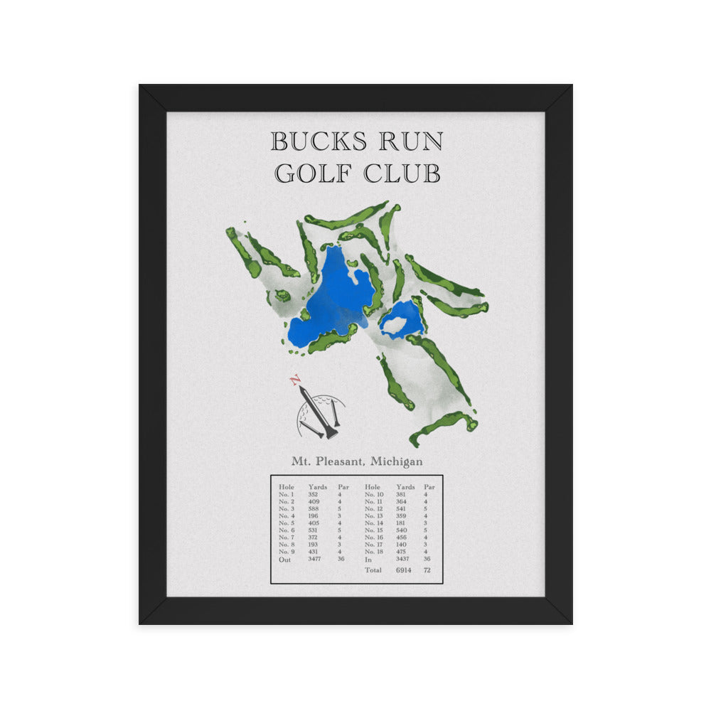 Bucks Run Golf Club, Michigan - Golf Course Print - PARZ ONLY GOLF PRINTS