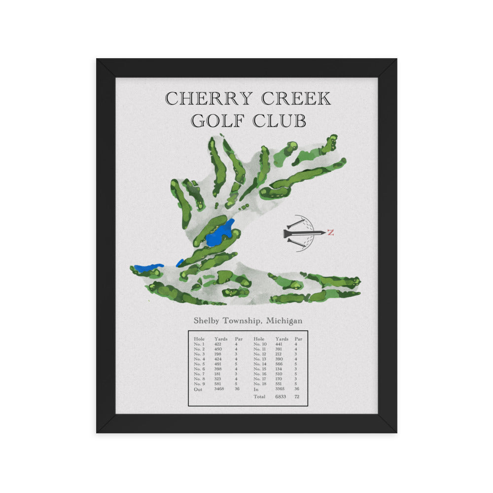 Cherry Creek Golf Club, Michigan - Golf Course Print - PARZ ONLY GOLF PRINTS