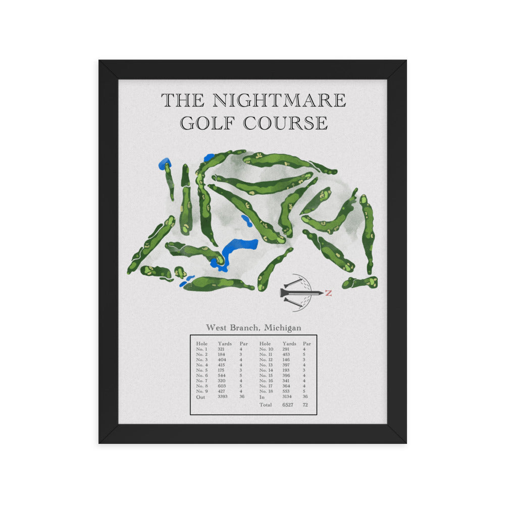 The Nightmare Golf Course, Michigan - Golf Course Print - PARZ ONLY GOLF PRINTS