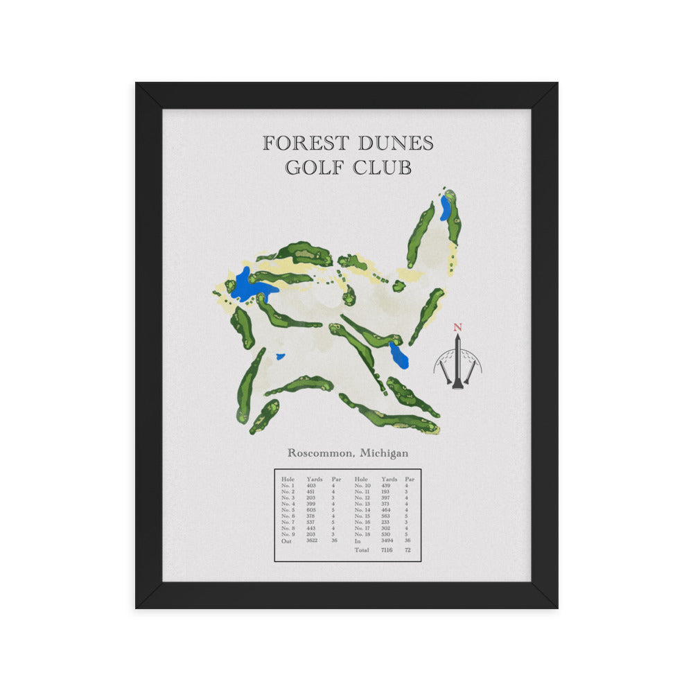Forest Dunes Golf Club, Michigan - Golf Course Print - PARZ ONLY GOLF PRINTS