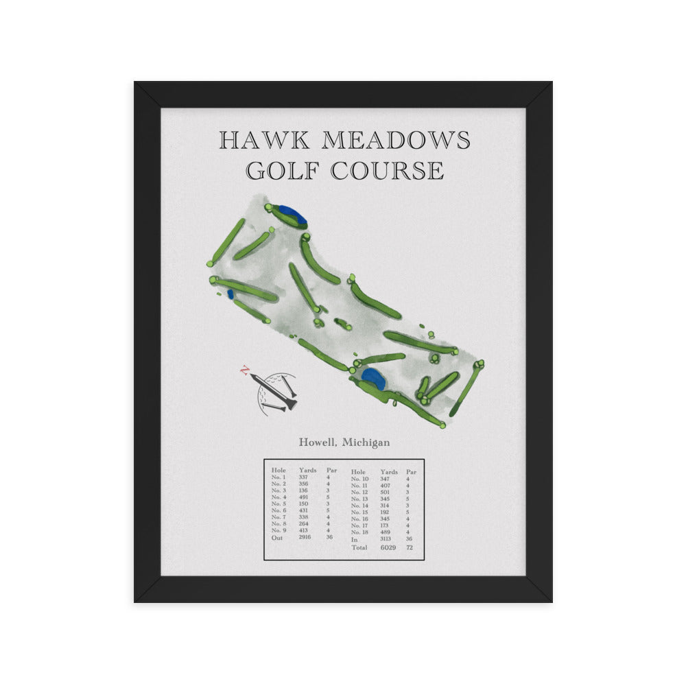 Hawk Meadows Golf Course, Michigan - Golf Course Print - PARZ ONLY GOLF PRINTS