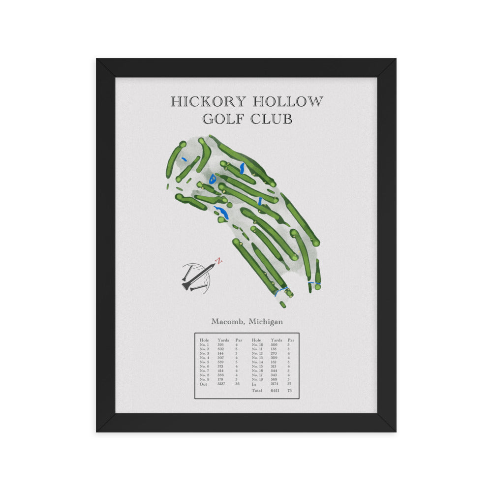 Hickory Hollow Golf Club, Michigan - Golf Course Print - PARZ ONLY GOLF PRINTS