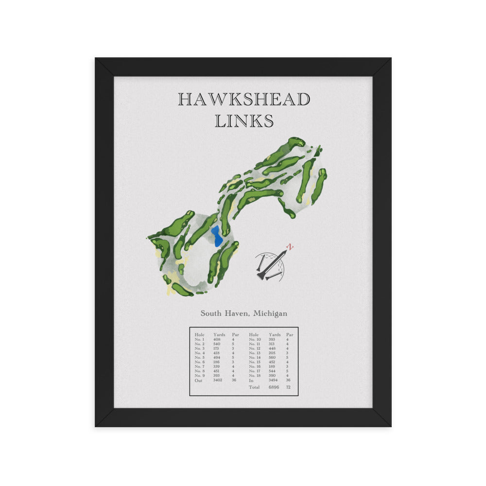 Hawkshead Links, Michigan - Golf Course Print - PARZ ONLY GOLF PRINTS