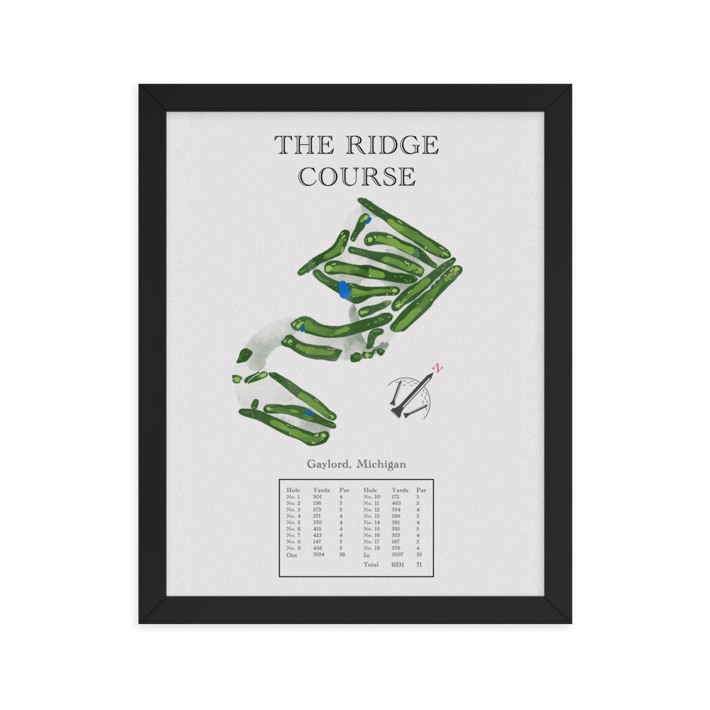 The Ridge Course, Michigan - Golf Course Print - PARZ ONLY GOLF PRINTS