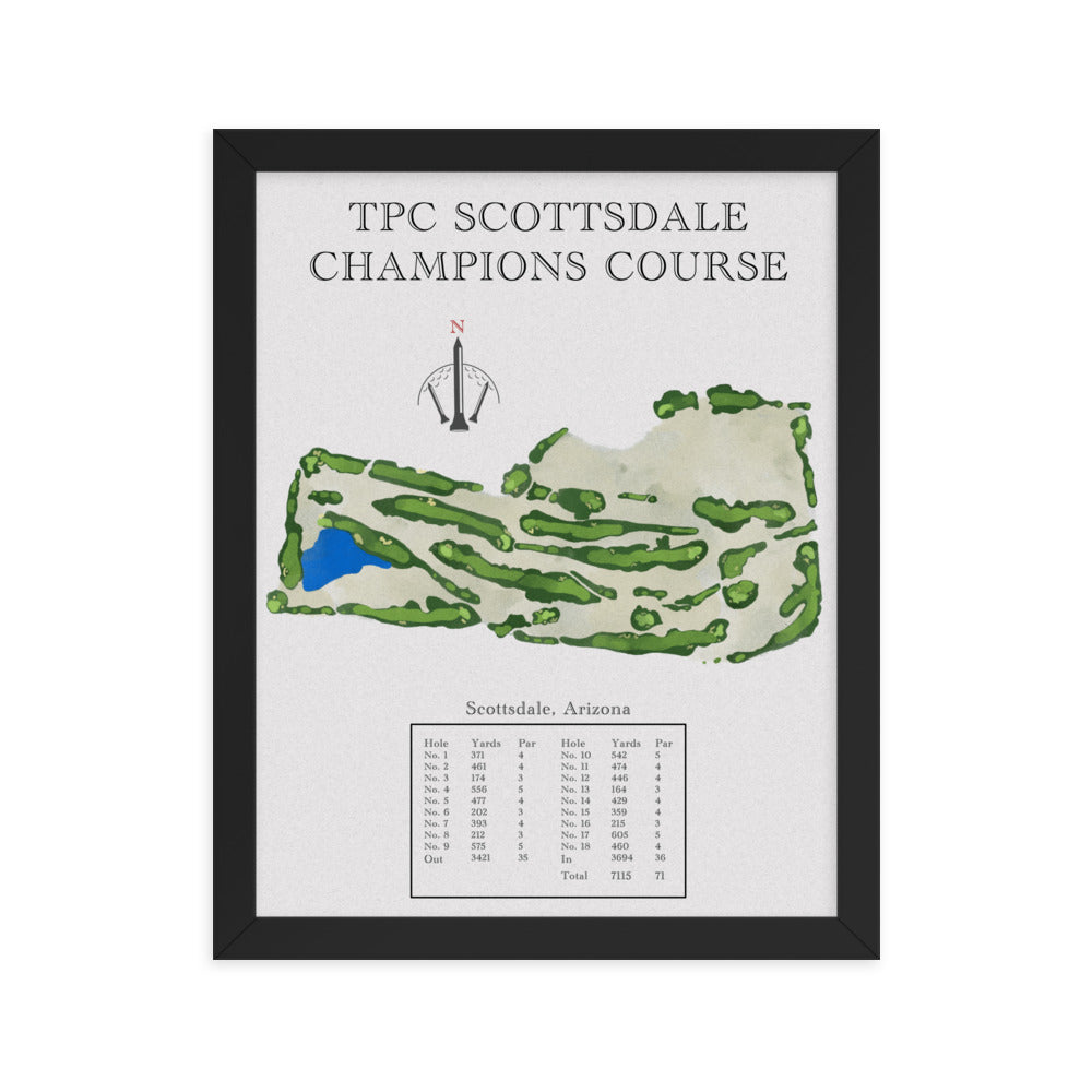 TPC Scottsdale Champions Course, Arizona - Golf Course Print - PARZ ONLY GOLF PRINTS