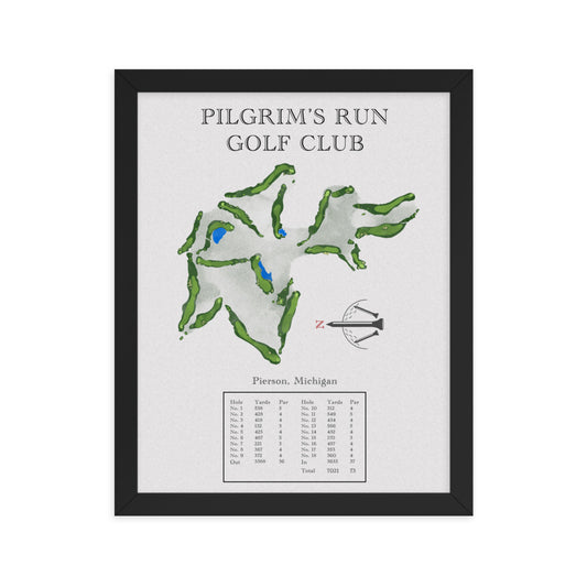 Pilgrim's Run Golf Club, Michigan - Golf Course Print - PARZ ONLY GOLF PRINTS