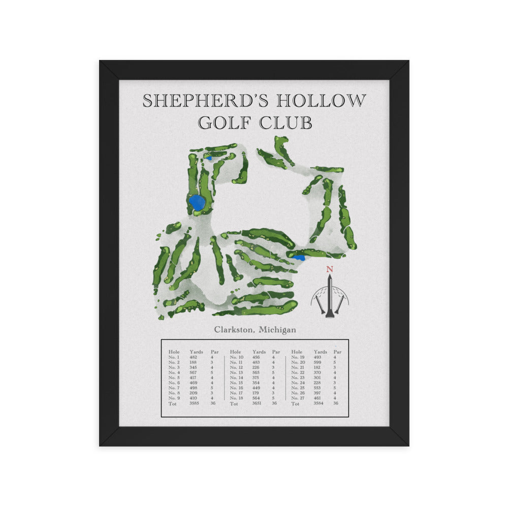 Shepherd's Hollow Golf Club, Michigan - Golf Course Print - PARZ ONLY GOLF PRINTS