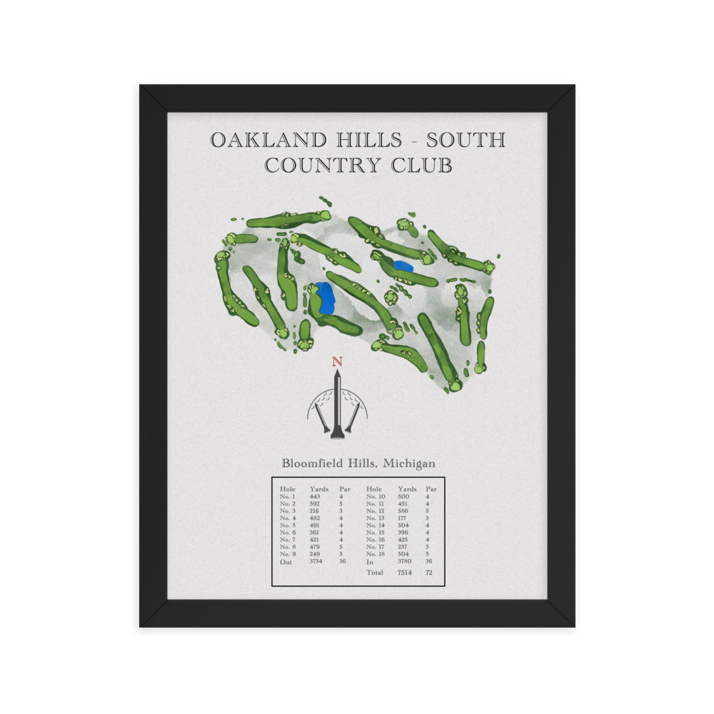 Oakland Hills South, Country Club, Michigan - Golf Course Print - PARZ ONLY GOLF PRINTS