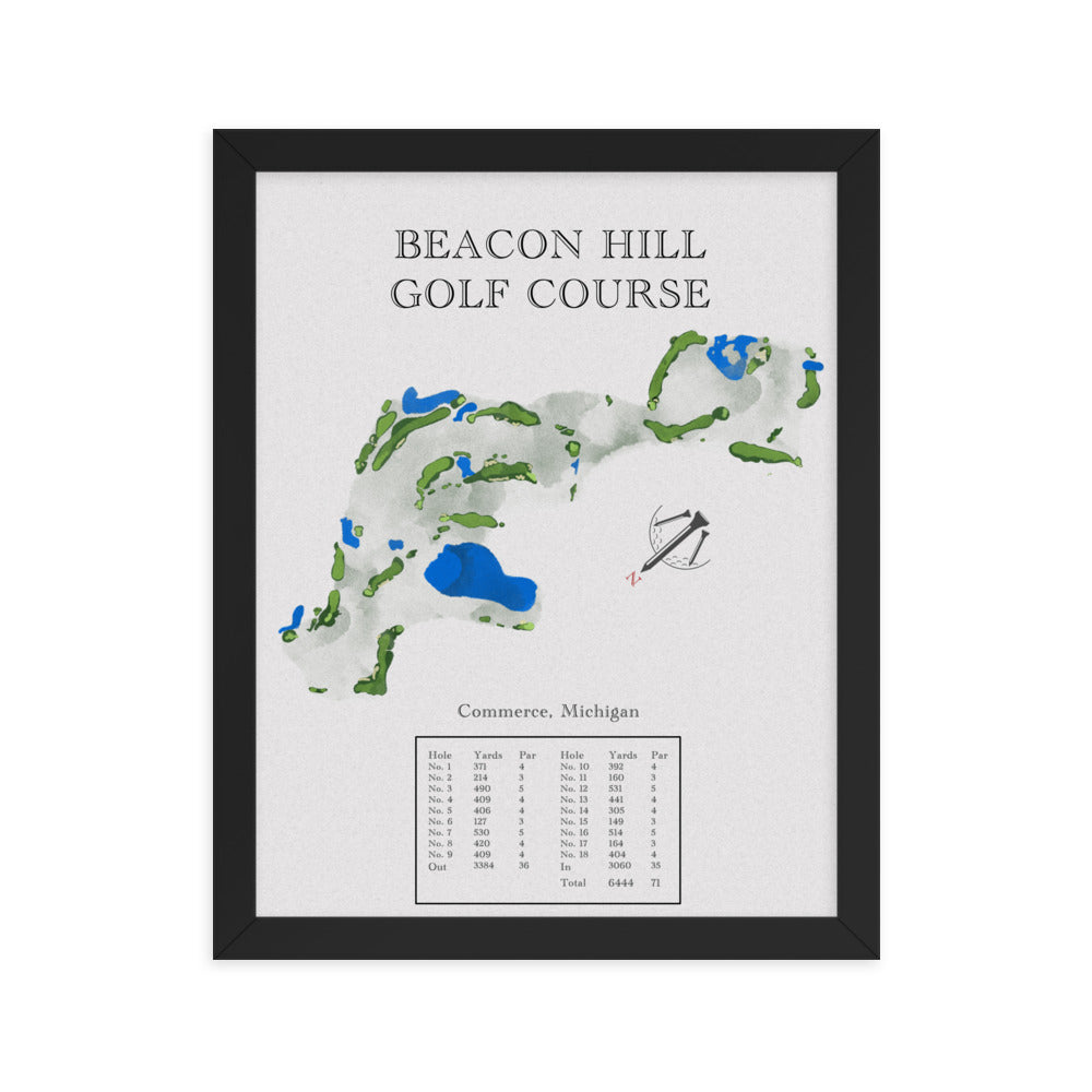 Beacon Hill Golf Course, Michigan - Golf Course Print - PARZ ONLY GOLF PRINTS