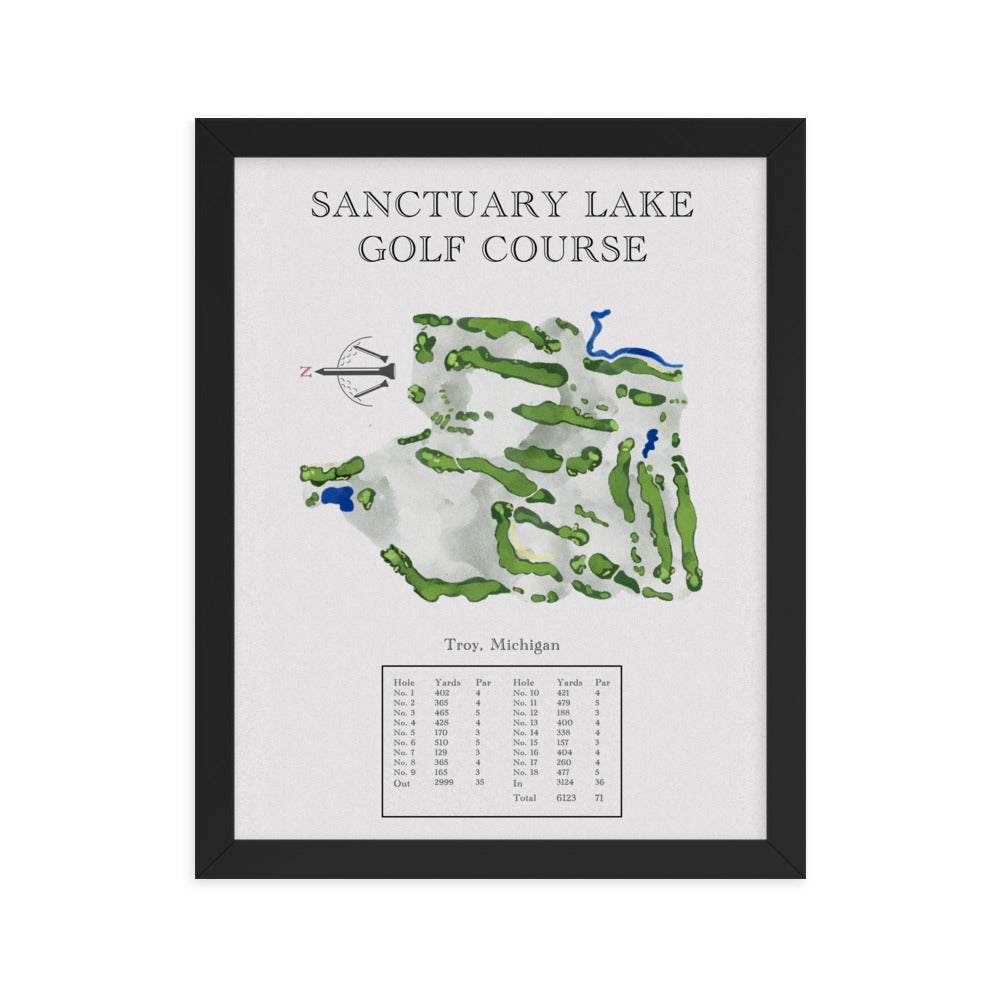 Sanctuary Lake Golf Course, Michigan - Golf Course Print - PARZ ONLY GOLF PRINTS