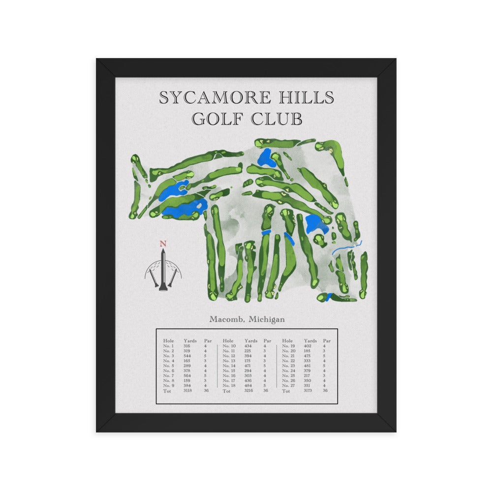 Sycamore Hills Golf Club, Michigan - Golf Course Print - PARZ ONLY GOLF PRINTS