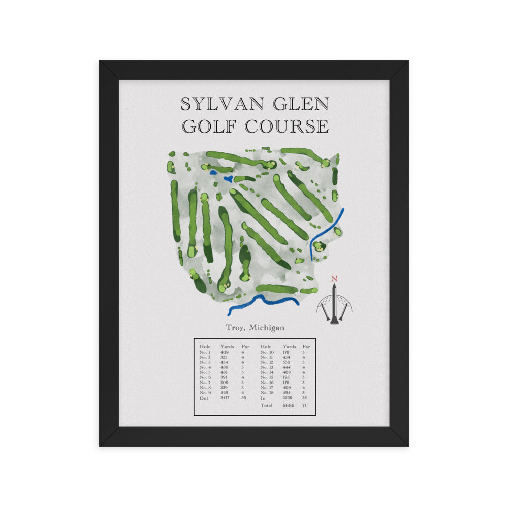 Sylvan Glen Golf Course, Michigan - Golf Course Print - PARZ ONLY GOLF PRINTS