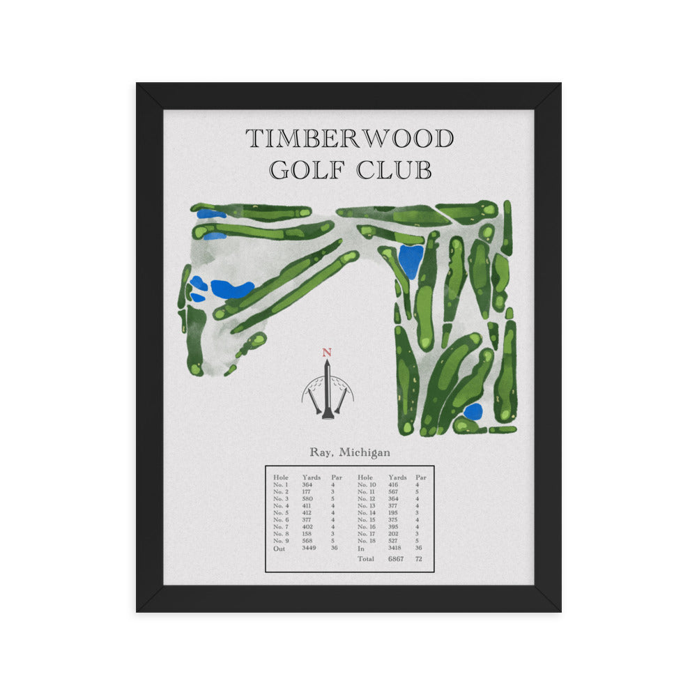 Timberwood Golf Club, Michigan - Golf Course Print - PARZ ONLY GOLF PRINTS
