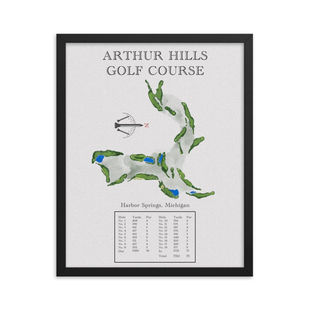 Arthur Hills Golf Course, Michigan - Golf Course Print - PARZ ONLY GOLF PRINTS