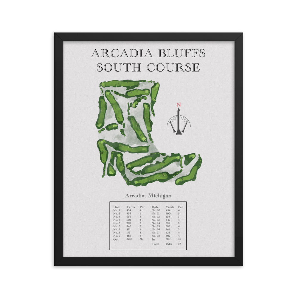 Arcadia Bluffs South Course, Michigan - Golf Course Print - PARZ ONLY GOLF PRINTS