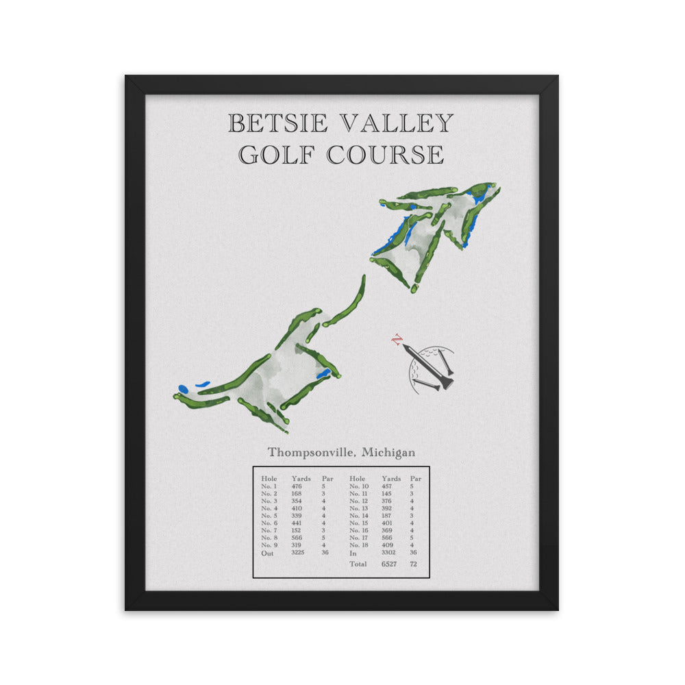 Betsie Valley Golf Course, Michigan - Golf Course Print - PARZ ONLY GOLF PRINTS