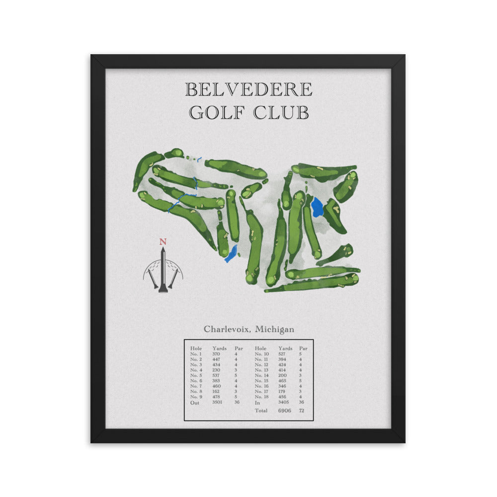 Belvedere Golf Club, Michigan - Golf Course Print - PARZ ONLY GOLF PRINTS