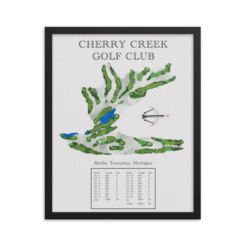 Cherry Creek Golf Club, Michigan - Golf Course Print - PARZ ONLY GOLF PRINTS