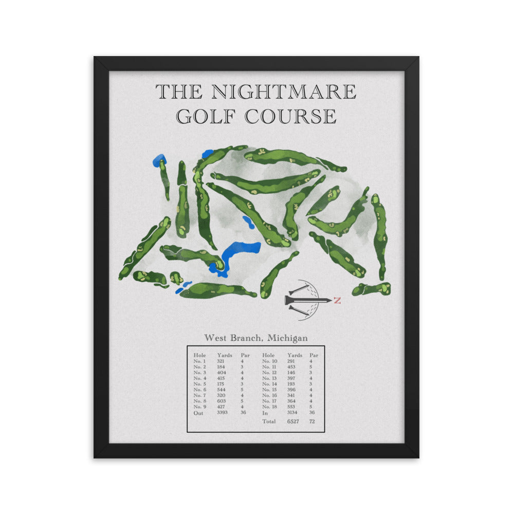The Nightmare Golf Course, Michigan - Golf Course Print - PARZ ONLY GOLF PRINTS