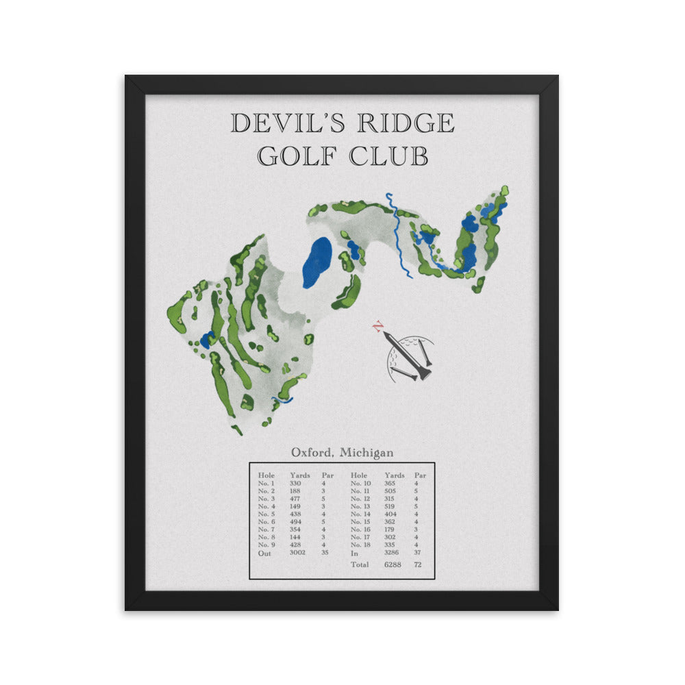 Devil's Ridge Golf Club, Michigan - Golf Course Print - PARZ ONLY GOLF PRINTS