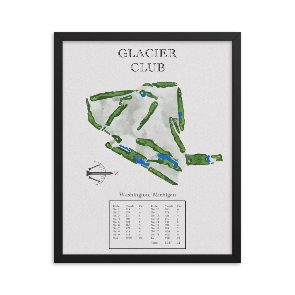 Glacier Club, Michigan - Golf Course Print - PARZ ONLY GOLF PRINTS