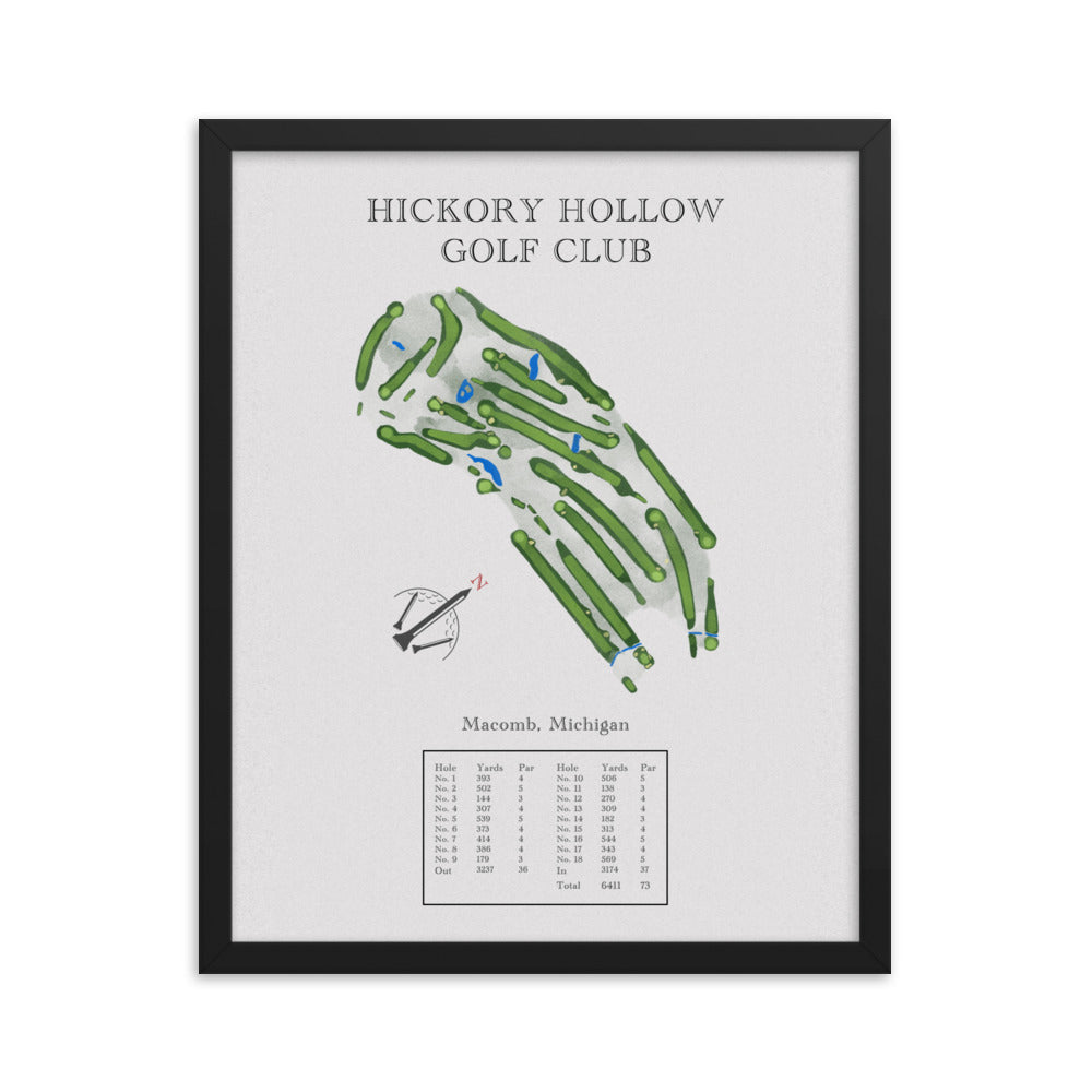 Hickory Hollow Golf Club, Michigan - Golf Course Print - PARZ ONLY GOLF PRINTS