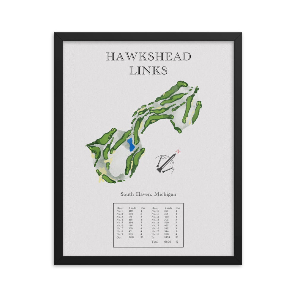 Hawkshead Links, Michigan - Golf Course Print - PARZ ONLY GOLF PRINTS