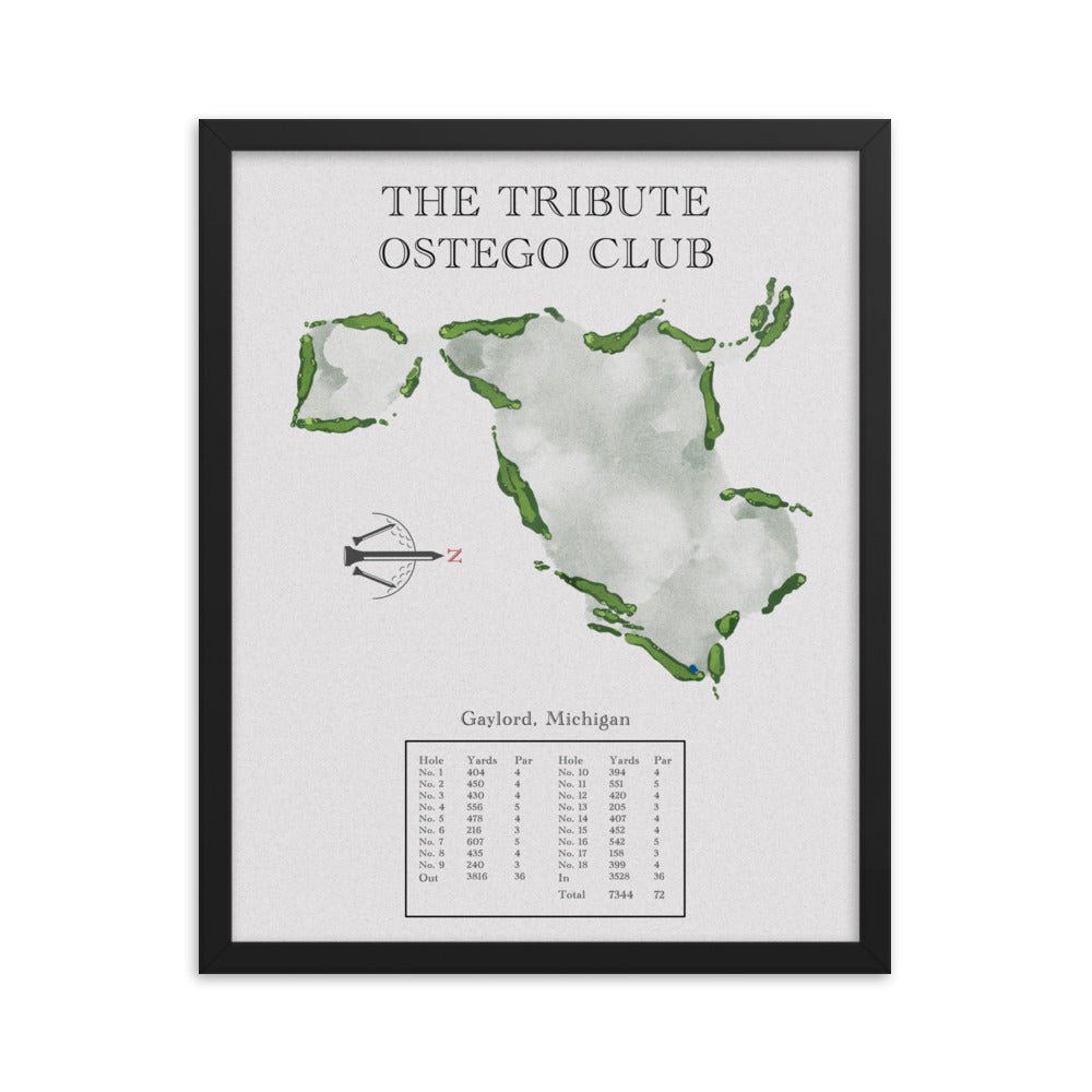 The Tribute Ostego Club, Michigan - Golf Course Print - PARZ ONLY GOLF PRINTS