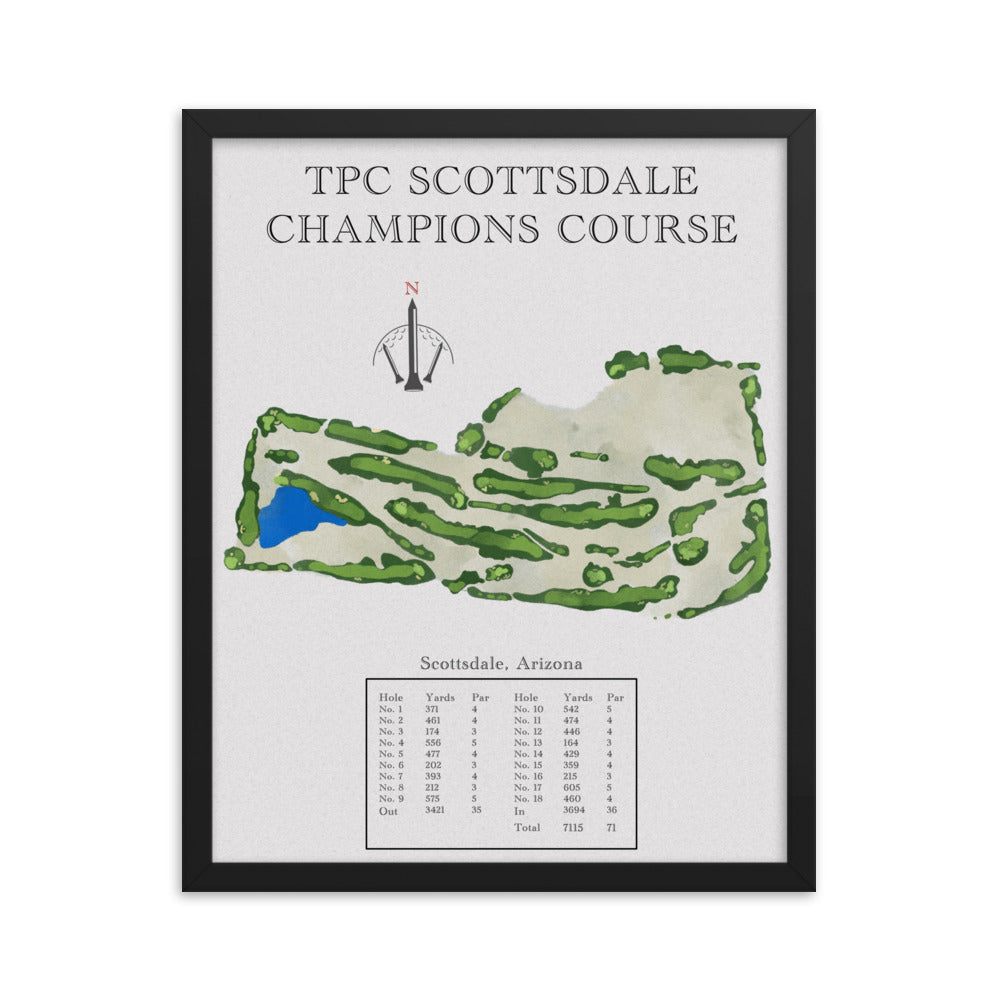 TPC Scottsdale Champions Course, Arizona - Golf Course Print - PARZ ONLY GOLF PRINTS