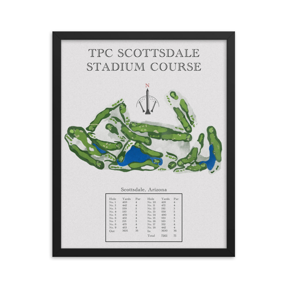 TPC Scottsdale Stadium Course, Arizona - Golf Course Print - PARZ ONLY GOLF PRINTS