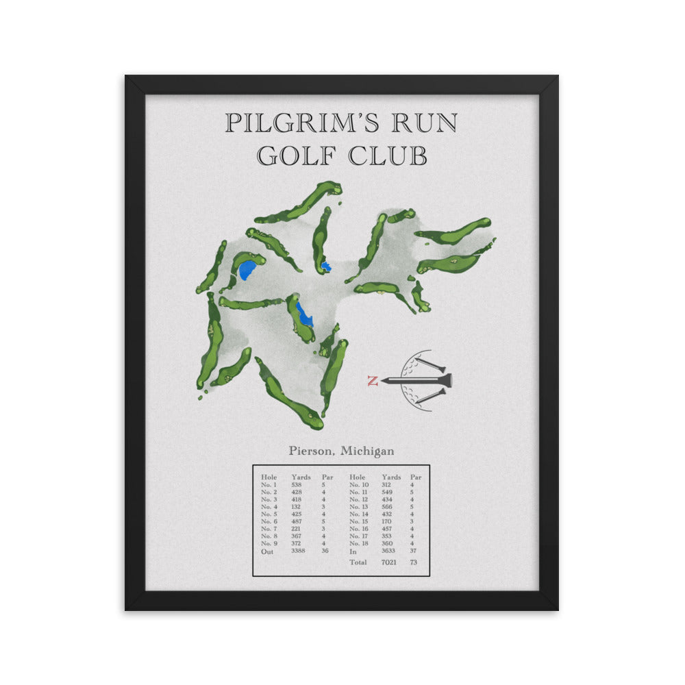Pilgrim's Run Golf Club, Michigan - Golf Course Print - PARZ ONLY GOLF PRINTS