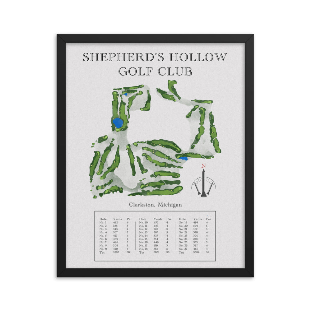 Shepherd's Hollow Golf Club, Michigan - Golf Course Print - PARZ ONLY GOLF PRINTS