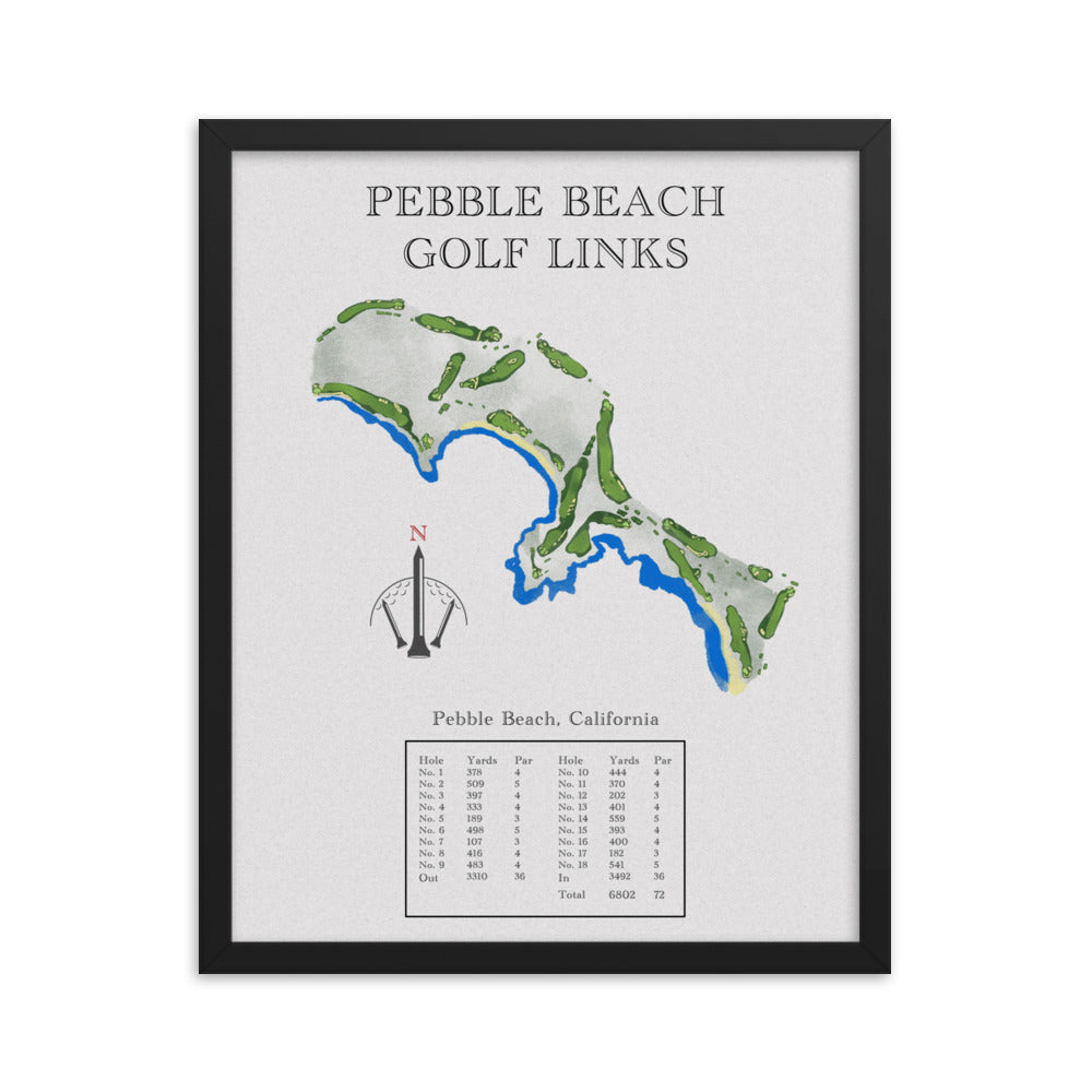 Pebble Beach Golf Links, California - Golf Course Print - PARZ ONLY GOLF PRINTS