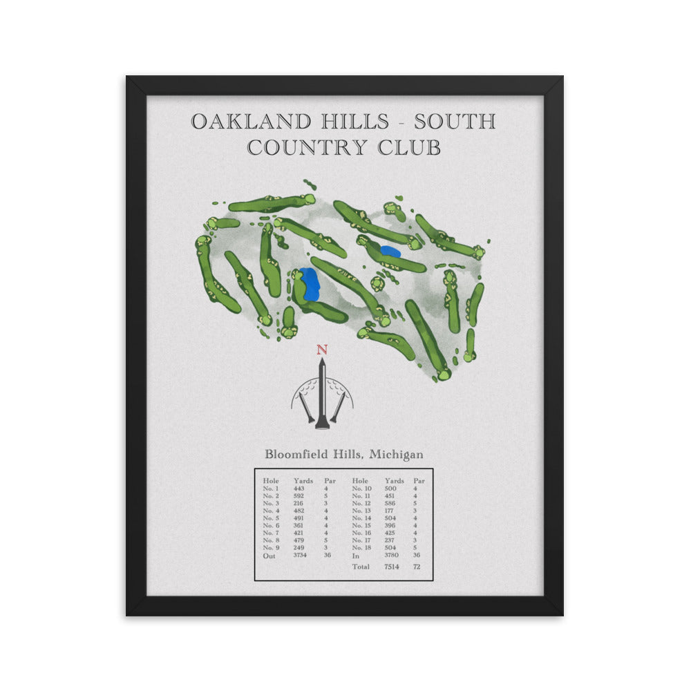 Oakland Hills South, Country Club, Michigan - Golf Course Print - PARZ ONLY GOLF PRINTS