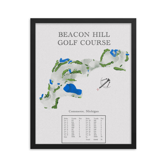 Beacon Hill Golf Course, Michigan - Golf Course Print - PARZ ONLY GOLF PRINTS