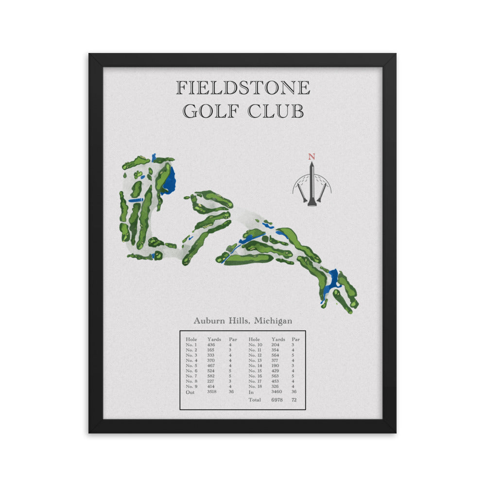 Fieldstone Golf Club, Michigan - Golf Course Print - PARZ ONLY GOLF PRINTS