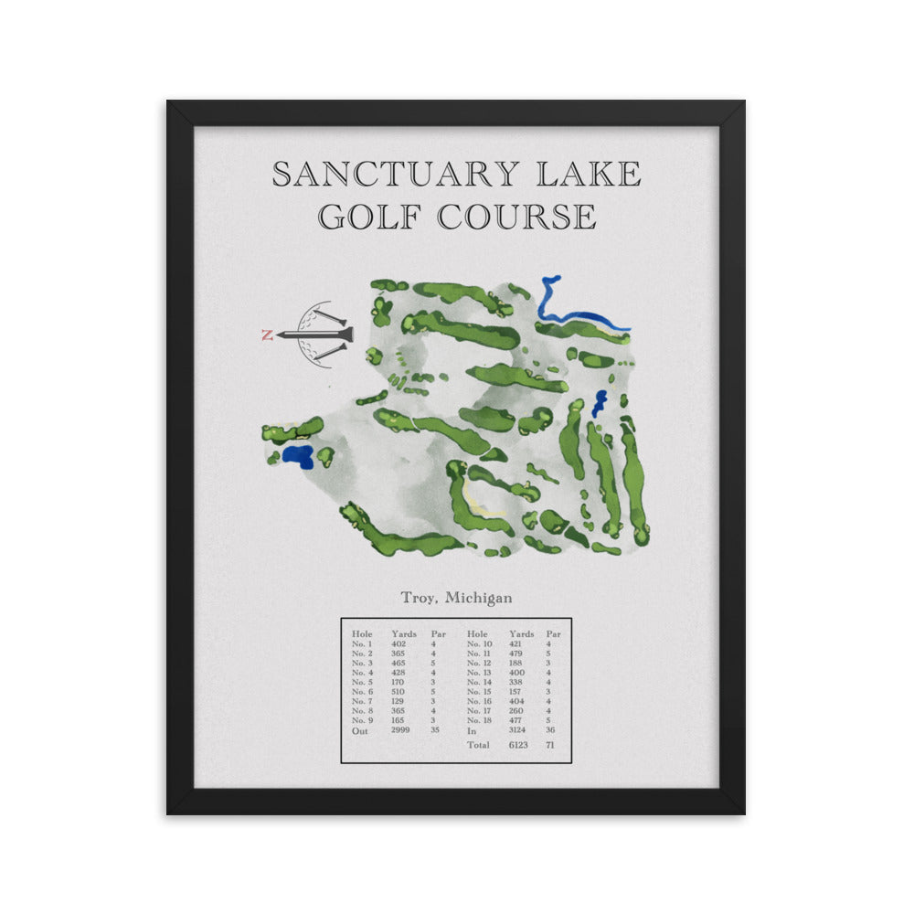 Sanctuary Lake Golf Course, Michigan - Golf Course Print - PARZ ONLY GOLF PRINTS