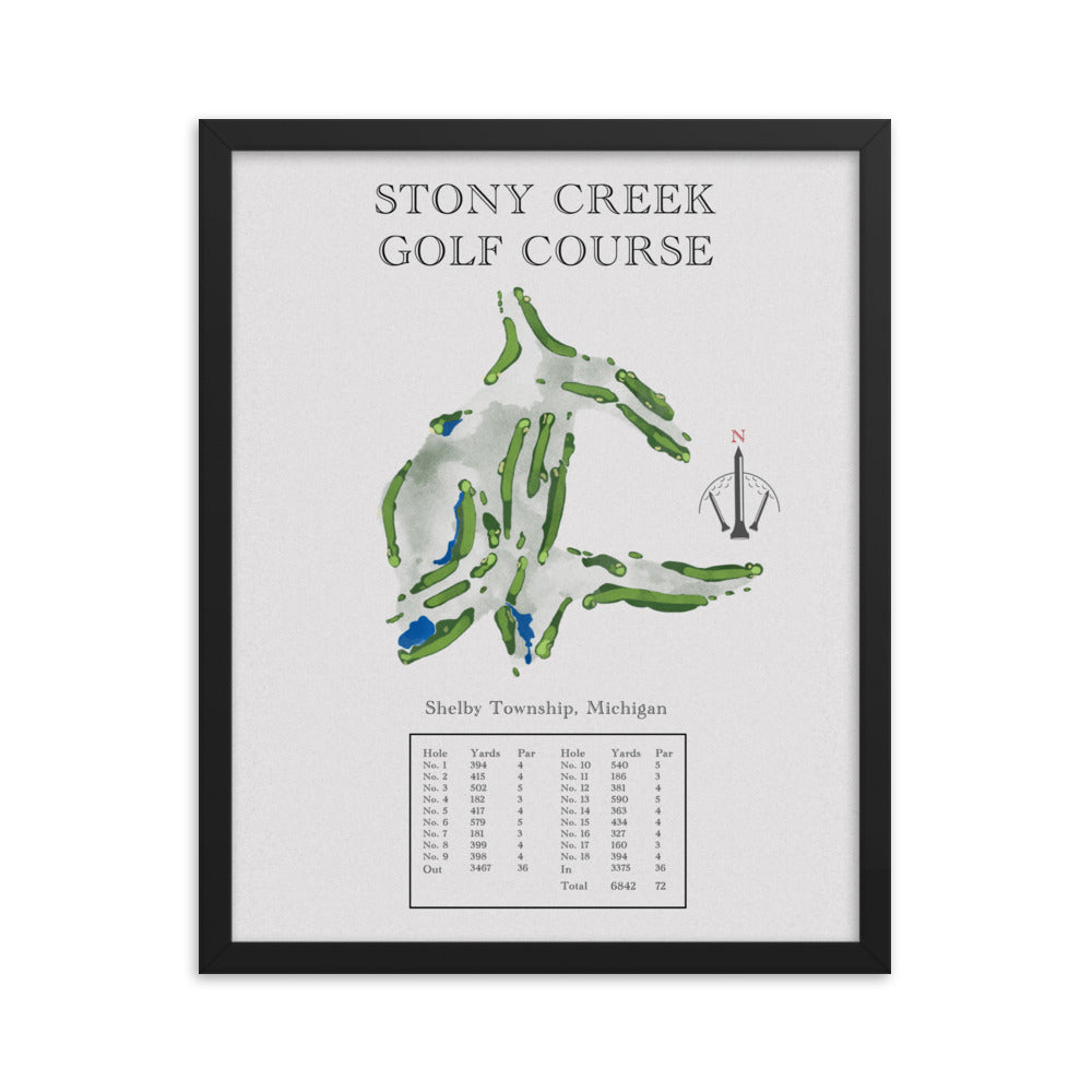 Stony Creek Golf Course, Michigan - Golf Course Print - PARZ ONLY GOLF PRINTS