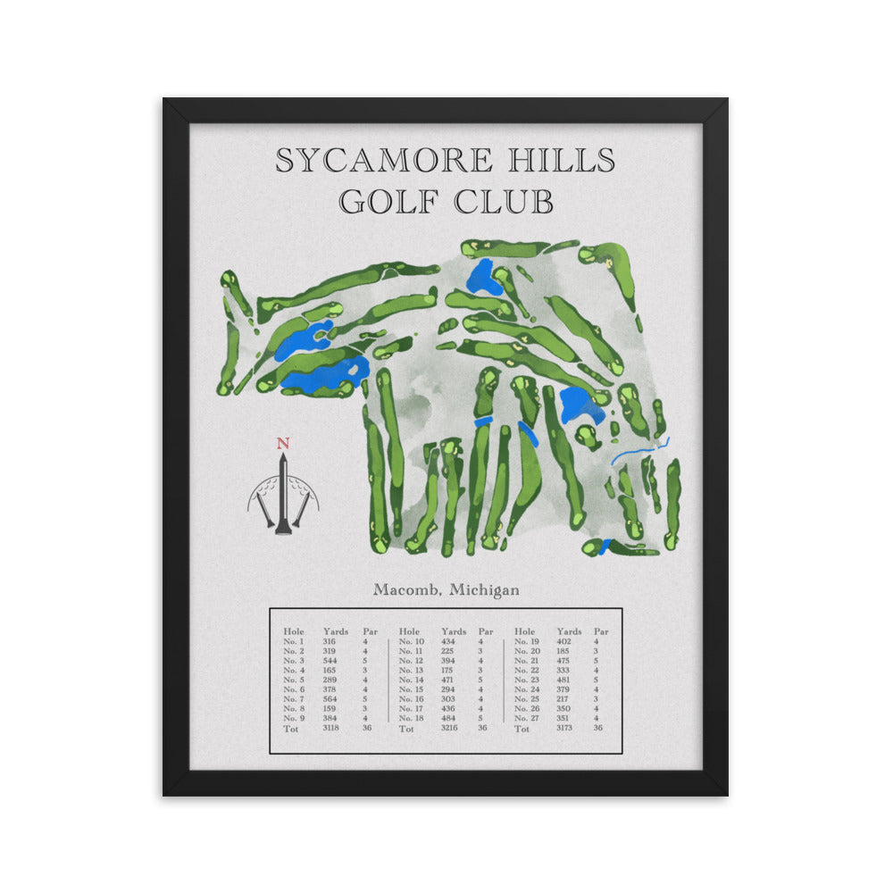 Sycamore Hills Golf Club, Michigan - Golf Course Print - PARZ ONLY GOLF PRINTS