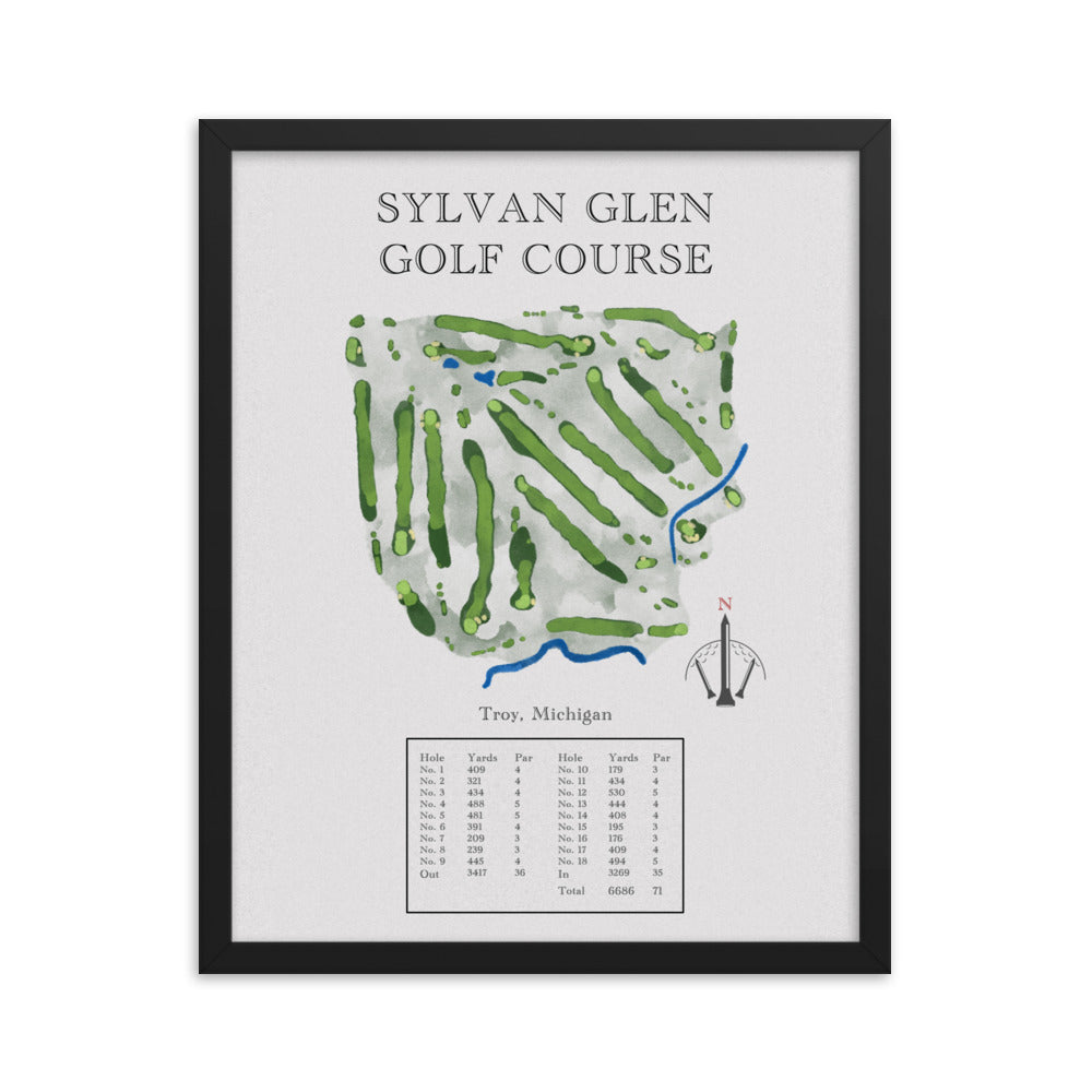 Sylvan Glen Golf Course, Michigan - Golf Course Print - PARZ ONLY GOLF PRINTS