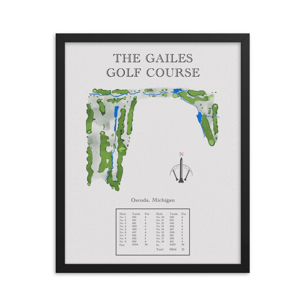 The Gailes Golf Course, Michigan - Golf Course Print - PARZ ONLY GOLF PRINTS
