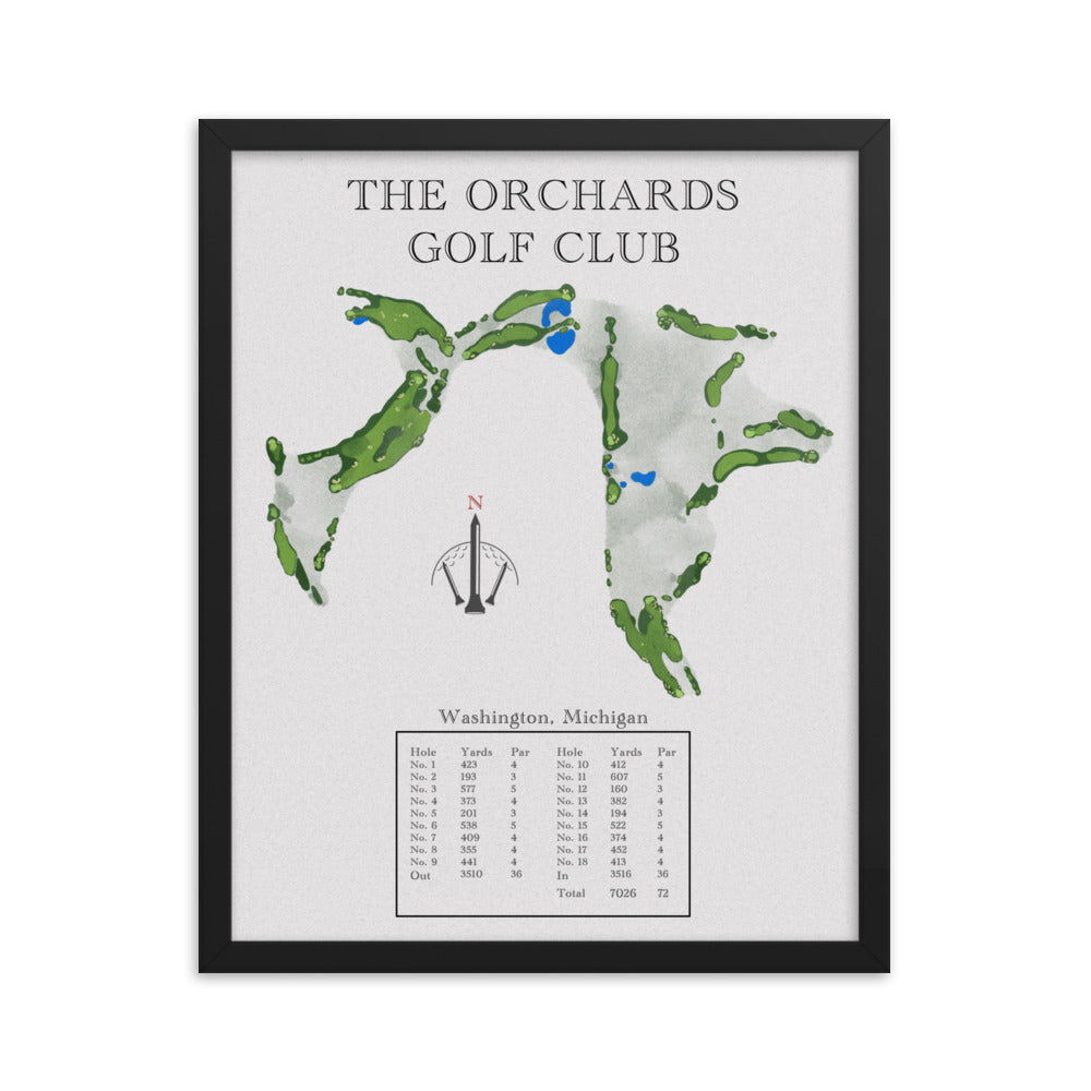 The Orchards Golf Club, Michigan - Golf Course Print - PARZ ONLY GOLF PRINTS