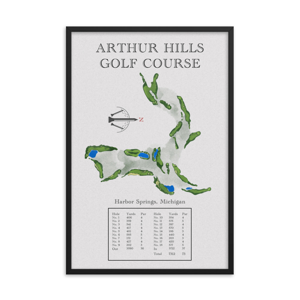 Arthur Hills Golf Course, Michigan - Golf Course Print - PARZ ONLY GOLF PRINTS