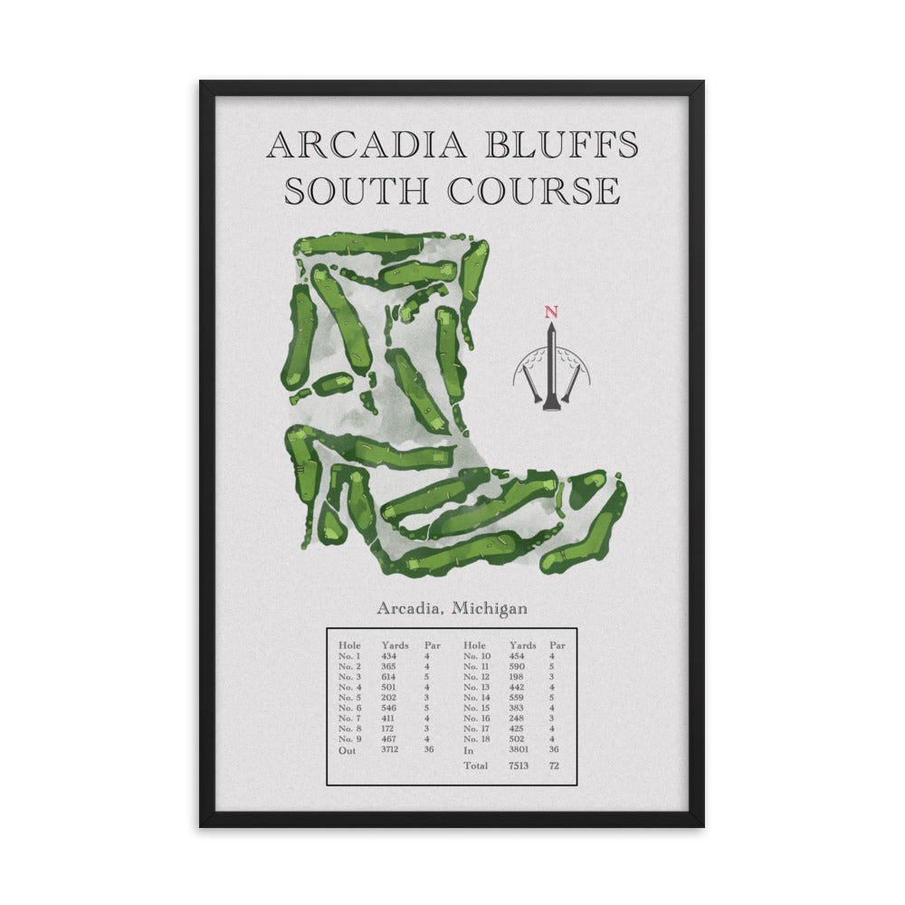Arcadia Bluffs South Course, Michigan - Golf Course Print - PARZ ONLY GOLF PRINTS