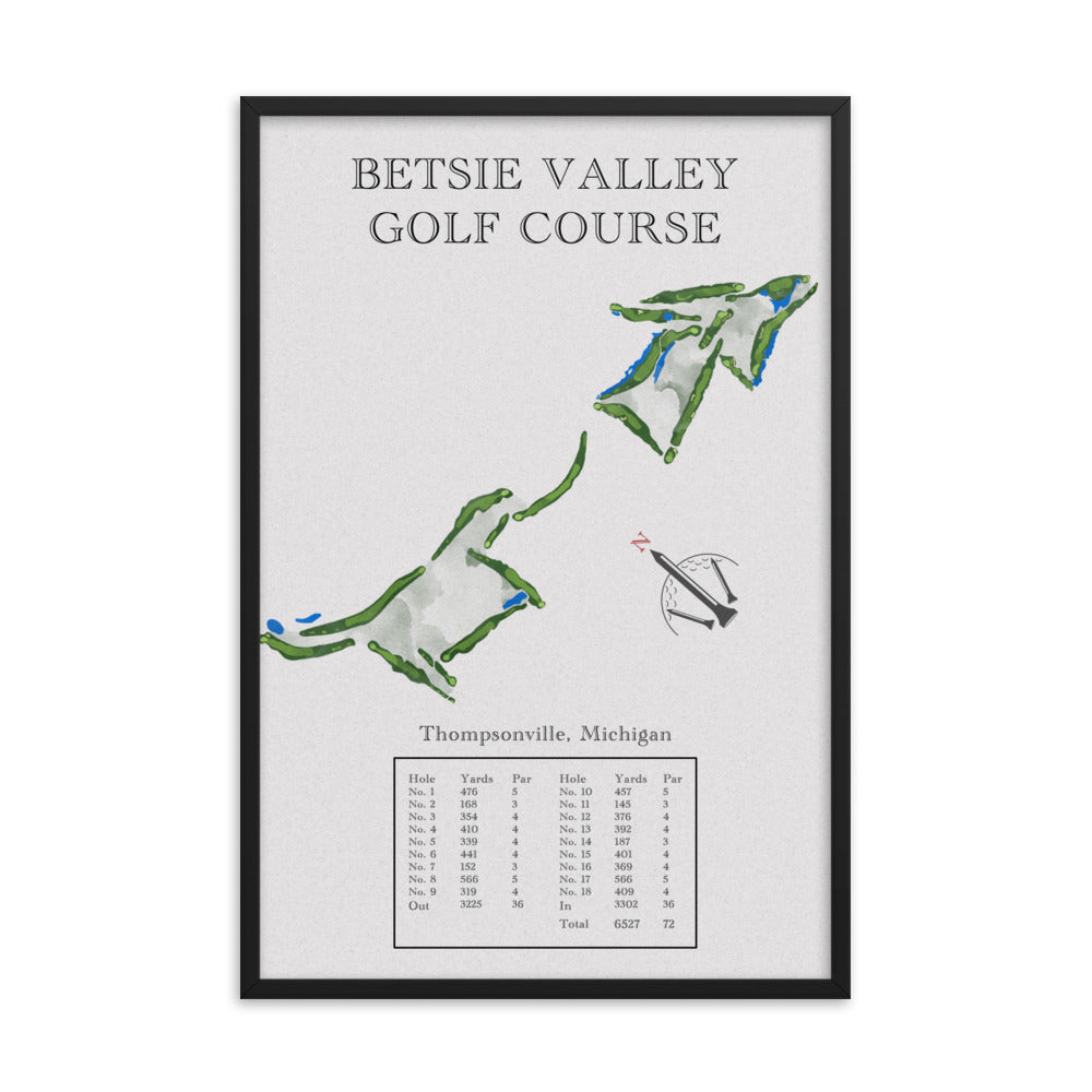 Betsie Valley Golf Course, Michigan - Golf Course Print - PARZ ONLY GOLF PRINTS
