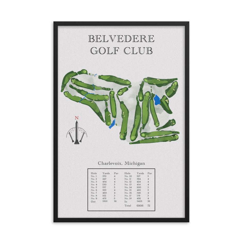 Belvedere Golf Club, Michigan - Golf Course Print - PARZ ONLY GOLF PRINTS