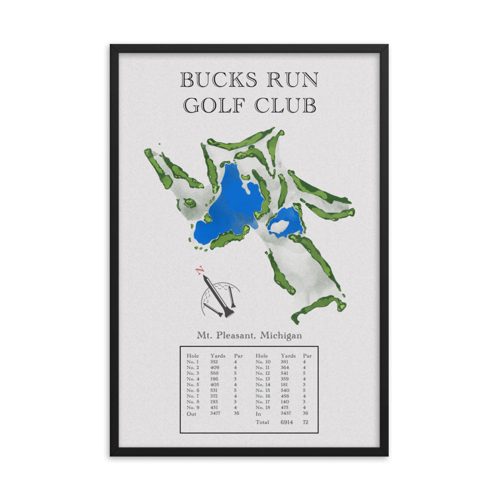 Bucks Run Golf Club, Michigan - Golf Course Print - PARZ ONLY GOLF PRINTS
