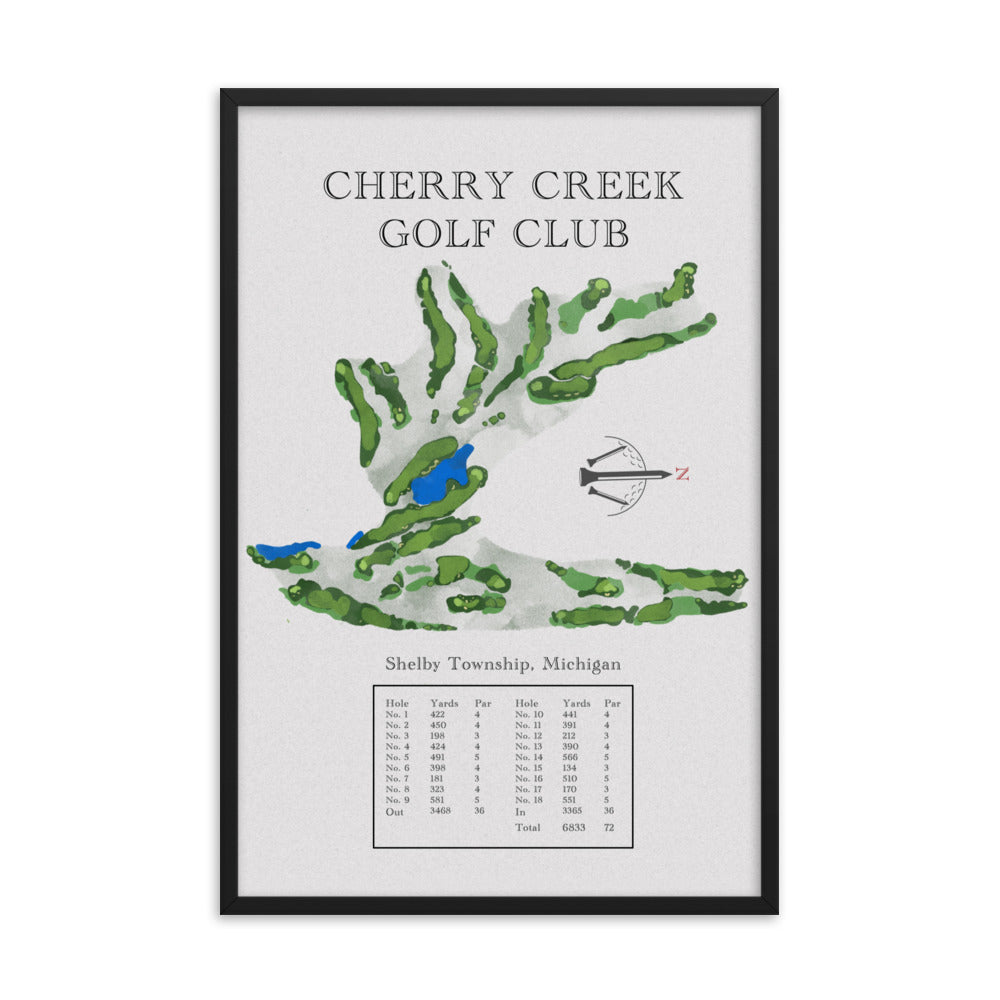 Cherry Creek Golf Club, Michigan - Golf Course Print - PARZ ONLY GOLF PRINTS