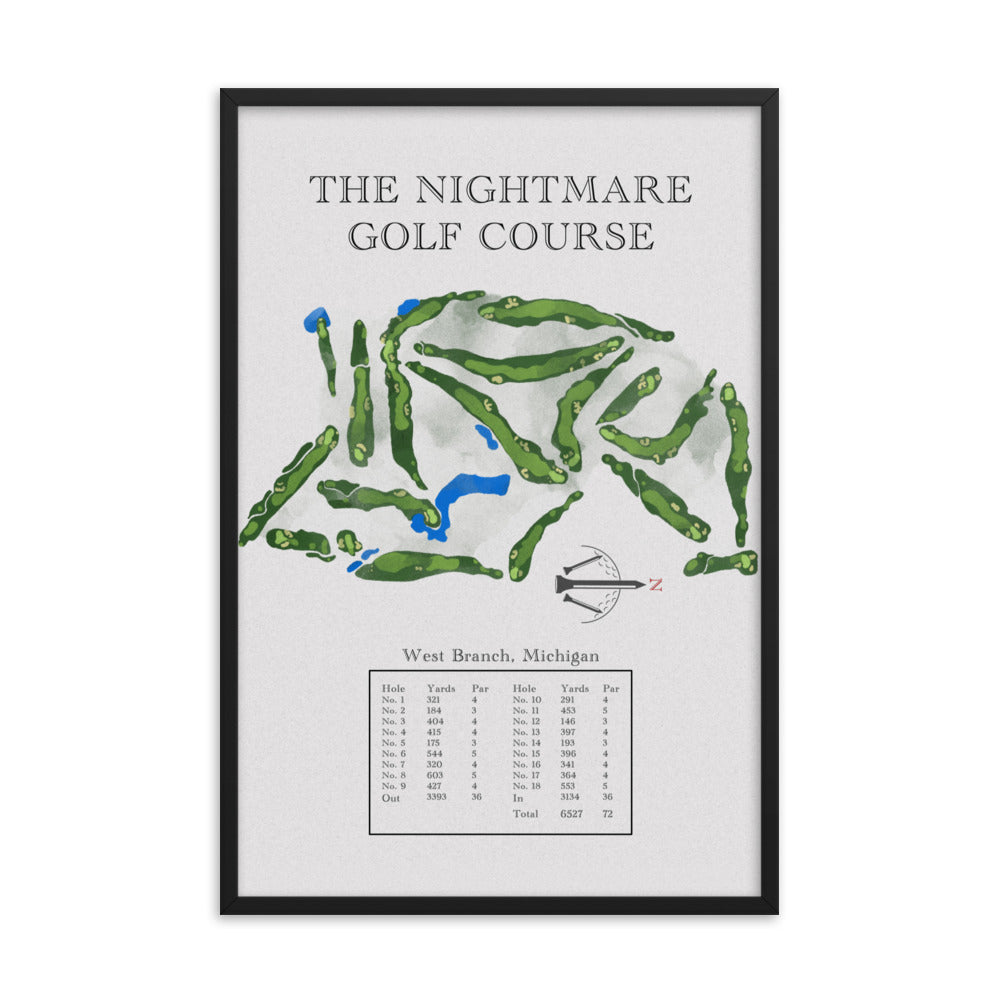The Nightmare Golf Course, Michigan - Golf Course Print - PARZ ONLY GOLF PRINTS